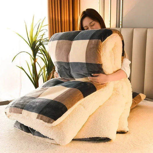 Plaid super dicke warme Decken für Winter Herbstmilch Fleece verdicken Wärme Schlafdecke weiche flauschige Tröster -Quilt Bettdecke