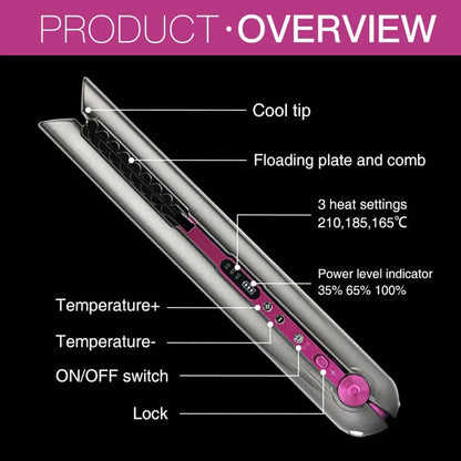 Letraz de cabello inalámbrico mini plano plano usb usb recargable cabello enderezado herramientas de peinado de hierro rizado rizado de cabello inalámbrico