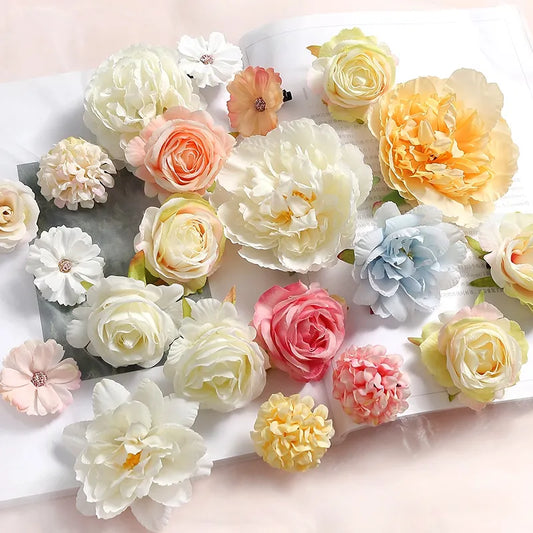 20/14ks/veľa zmiešaných umelých kvetov hodváb Rose Falošný kvet pre domácu výzdobu Svadobná dekorácia DIY Craft Garland Darčekové doplnky