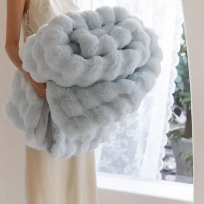 Imitazione invernale pelliccia peluche coperta calda coperte super morbide letto divano cover di lusso lancio lancio di divano camera da letto cuscino