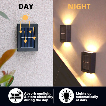 Lumières murales à LED solaire extérieure lampe solaire LED étanche de haut en bas