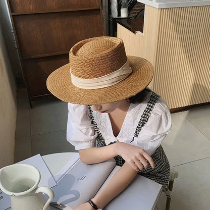 Forår sommer åndbart halmhatte til kvinder mode afslappet fedora hat udendørs konkave top rejse hatte panama strand sol hat