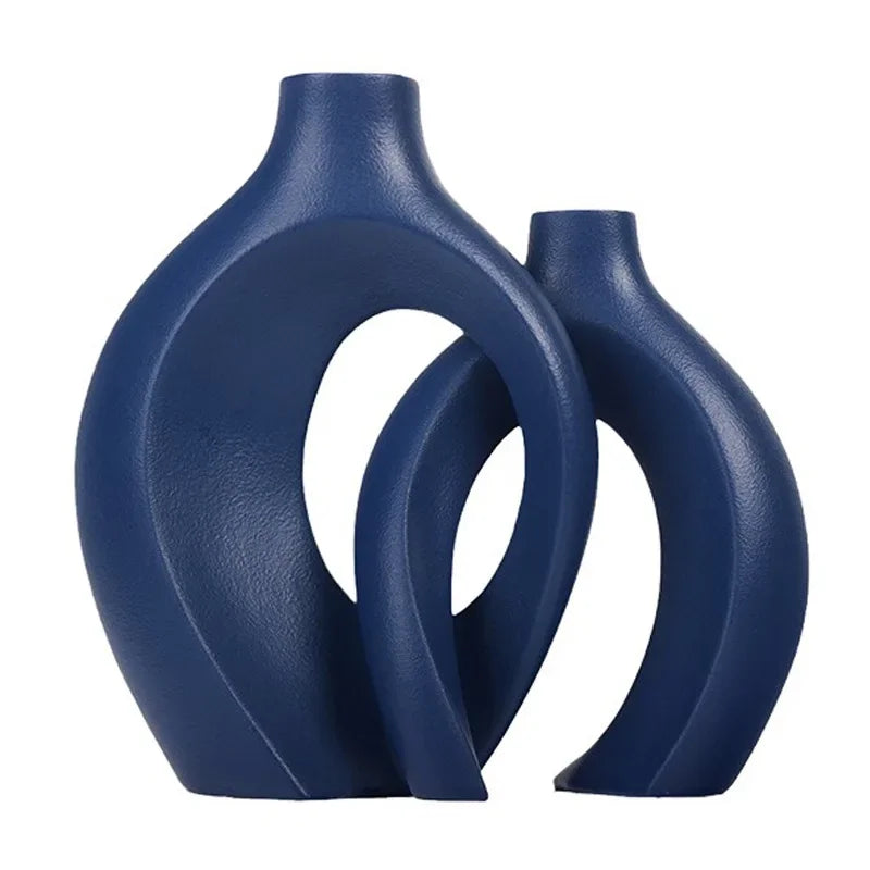 Decorative Ceramic Vase for Home Decoration, Nordic Flower Vase, House Decor, Office Room, Bookshelf Vases, Luxury