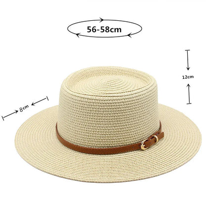 2022 leto nový štýl Slaw Hats Outdoor Sunshade Wide Brim Flat Top Fedora Klobúky pre ženy a mužov Fedora Slaw Caps