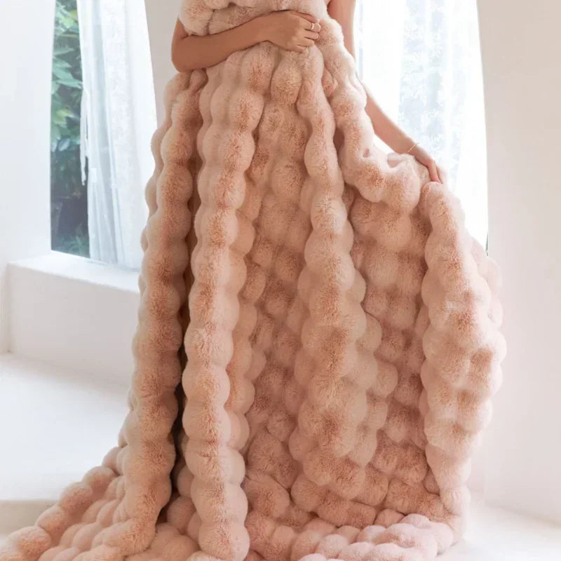 Imitazione invernale pelliccia peluche coperta calda coperte super morbide letto divano cover di lusso lancio lancio di divano camera da letto cuscino