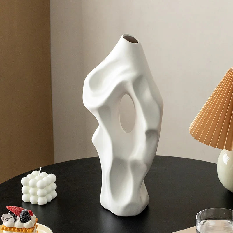 Irregular Home Living Room Desktop Atmosphere Decoration Modern and Minimalist Ceramic Vase Home Flower Arrangement Vase
