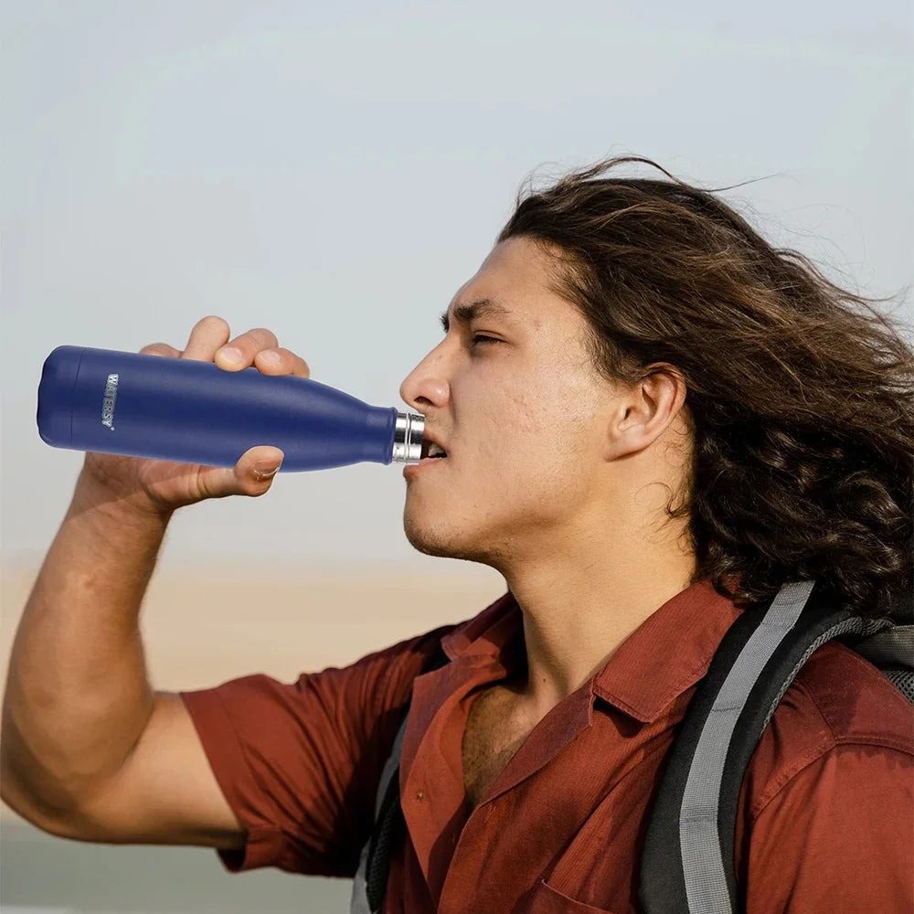 500ML Stainless Steel Thermos Mug Sports Water Bottle Cold and Hot Thermal Cups Vacuum Travel Tumbler Mug Thermal Bike Bottle
