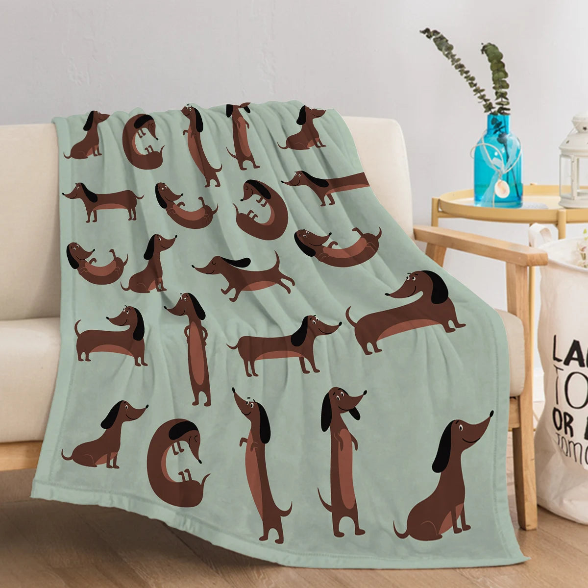 Pătură de poză dachshund pătură imprimată aruncat