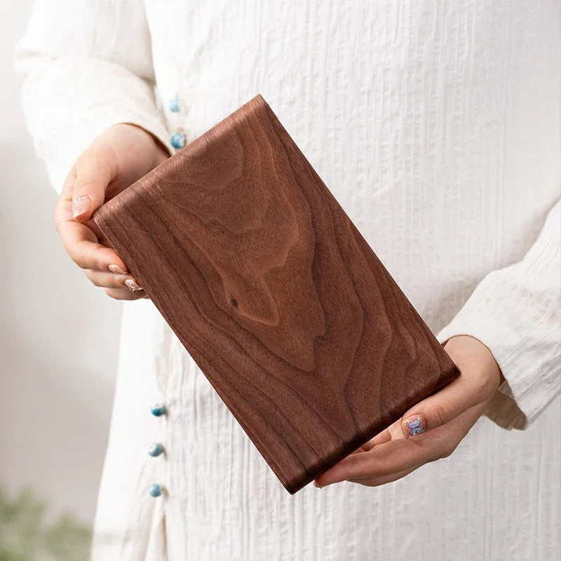 Walnut Tea Cup Tray Wooden Soap Scented Candle Storage Holder Houseold Groggery Desktop Dessert Storage Box Decorative Plate