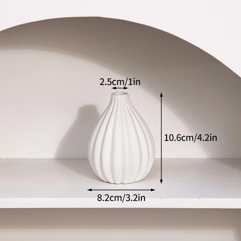 White Ceramic Vase Modern Decorative Vase for Pampas Grass Minimalist Flower Vases for Centerpiece Wedding Office Home Decor
