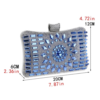Rhinestones Kobiety worki puste w stylu modne torby wieczorowe łańcuch torebki na ramię