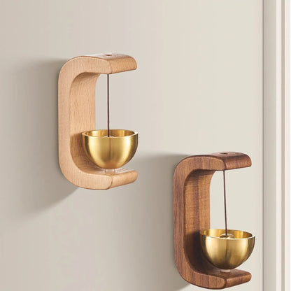 Japanese Wooden Wind Chimes Wireless Doorbell Entrance Door Bell Decorative Wind Bell for Home Opening Hanging Decorations