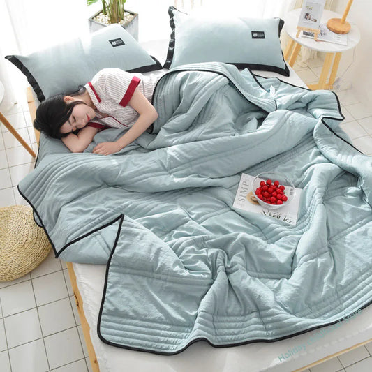 Sommerluftstilstand dyne tynn stripe lett dyne full dronning pustende sofa kontorsengreiser dyner kaster teppe