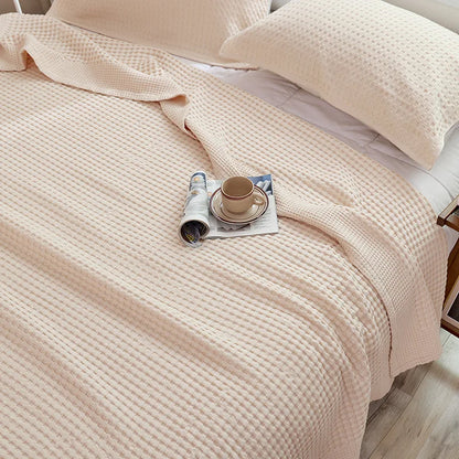 Japan Waffle Plaid Cotton Teppe For Bed Single Queen King Bedspread Bed Sofa Tepper Kast bomullsark Coverlet Bed Cover