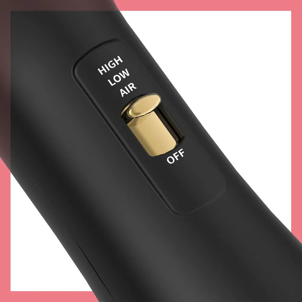 Lisapro Elegant Black Gold Hair Blow Dryer Brush and Volumizer & One-Step Hot Air Brush 2.0 fyrir þurrkun og rétta, og volumizing