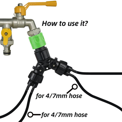 KESLA محول حنفية الري بالتنقيط 4-Way Splitter للحديقة 1/4 بوصة خرطوم نظام الري التلقائي عدة أصيص بونساي النبات الدفيئة