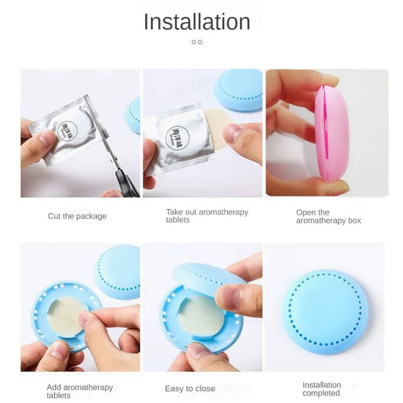 8pc solid luftfriskere toalett aromaterapi duft varig deodorant soverom garderobe bil hjem hus husholdning runde friskere