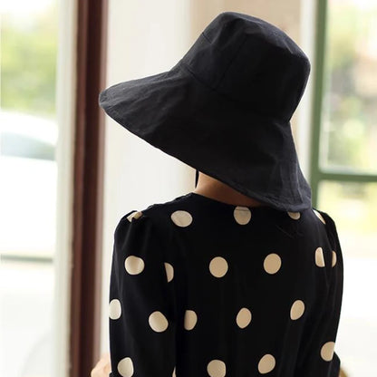 Sommerbrede rimme Solhat Kvinders sammenfoldelige rejsepakkbar spand hat japansk UV solcreme bomuld linned strand hat fisker hat