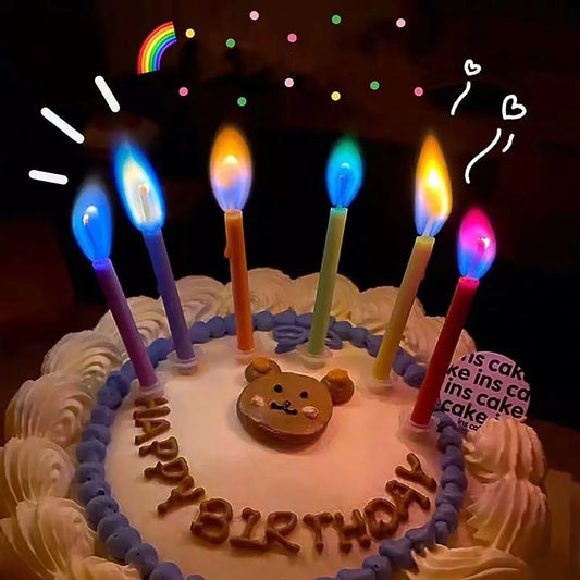 Candele multicolori di fiamma a fiamma colorata per feste di matrimonio torta di compleanno Candele per feste di decorazione per bambini bambini